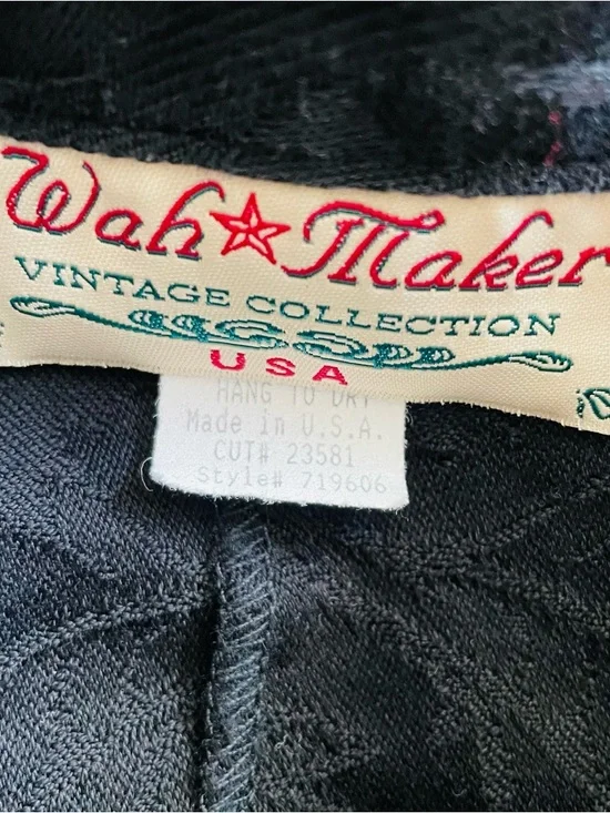 Vintage Wahmaker SIZE 10 & 12 black Victorian floral style jacket and skirt set - Picture 13 of 15